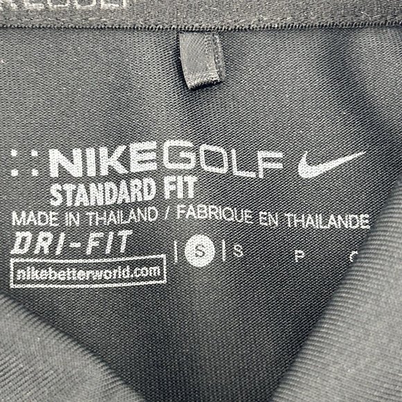 Men's Nike Golf Mobility Speed Polo Shirt Black White Stripes S TCU Horned Frogs - Picture 2 of 9